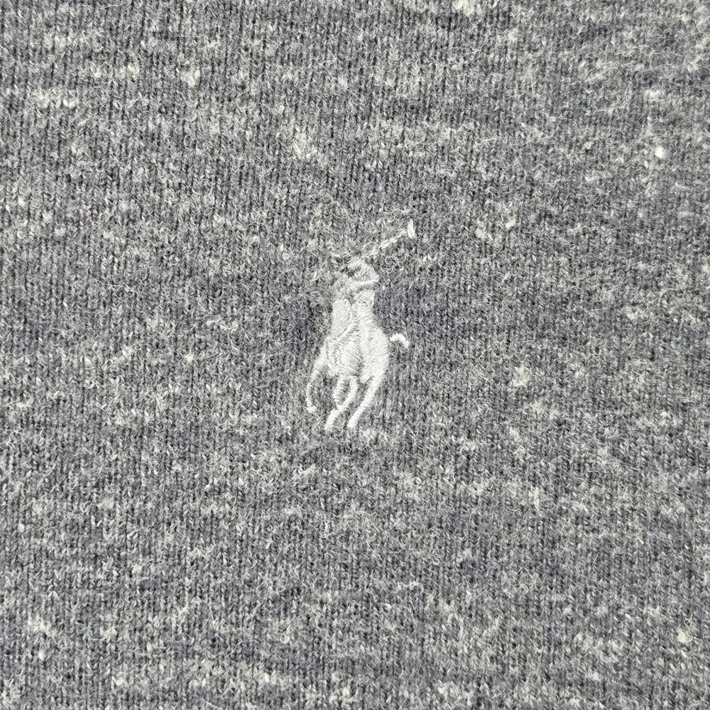 Polo Ralph Lauren Mens Charcoal‎ Gray Heathered Cotton Crewneck Sweater Large LG